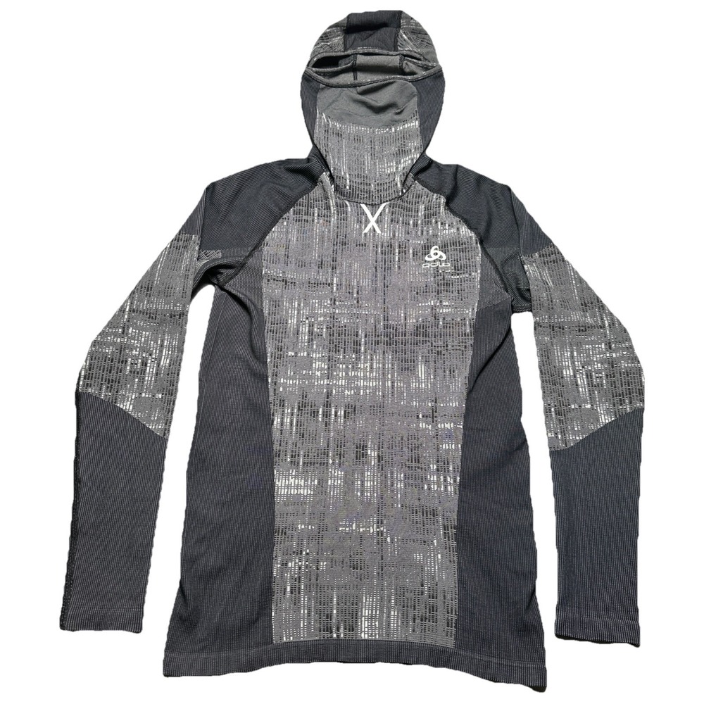 Odlo Womens Base‎ Layer Grey Long Sleeve Hooded Full Face Mask Neck Warmer Large
